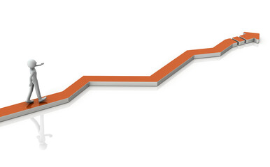 紆余曲折の進路を表すアブストラクト
