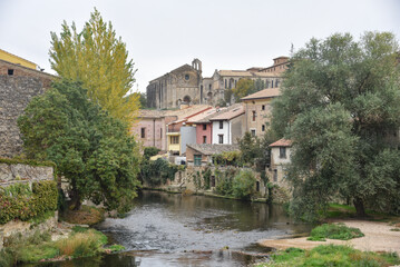 Obraz na płótnie Canvas Estella, Spain - 30 Oct, 2022: The picturesque medieval town of Estella, Navarre, in northern Spain