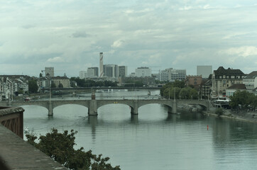 The Middle Bridge (german: Mittlere Rheinbrücke ) in Basel, Switzerland