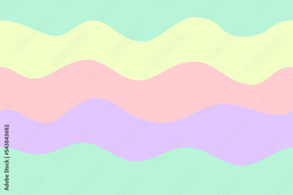 Poster curve wave pastel vectotr background seamless pattern