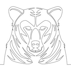 Continuous line drawing bear wild animal icon vector illustration concept