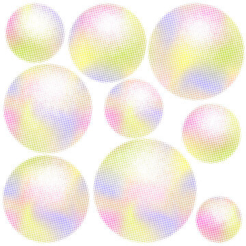 Balls halftone effect multicolored apg gradient on transparent background