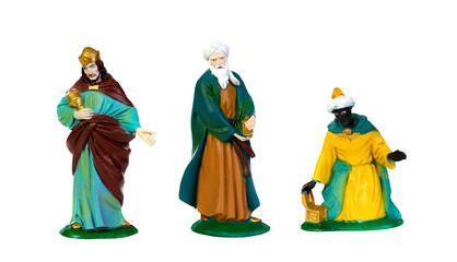 Fototapeta na wymiar The Christmas magic. Ceramic figure of the wise men