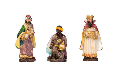 The Christmas magic. Ceramic figure of the wise men