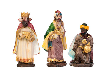 The Christmas magic. Ceramic figure of the wise men