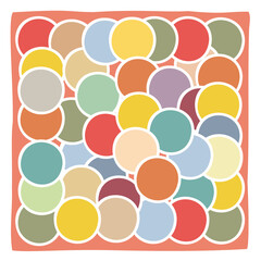 Many colorful circles as a background, texture, pattern. Hand Drawn. Freehand drawing. Doodle. Sketch. Outline.	
