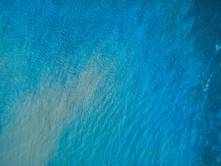 Aerial view of the Atlantic Ocean and the coastline in Ajuy Fuerteventura island drone photography
