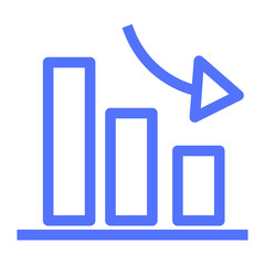 Arrow Bar Down Graph Profit