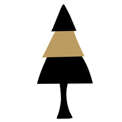 Christmas plant set with flowers, fir branches, leaves and berries