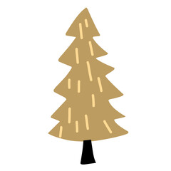 Christmas plant set with flowers, fir branches, leaves and berries