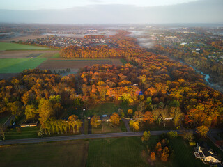 Aerial Drone Sunrise in Plainsboro, Princeton, Cranbury