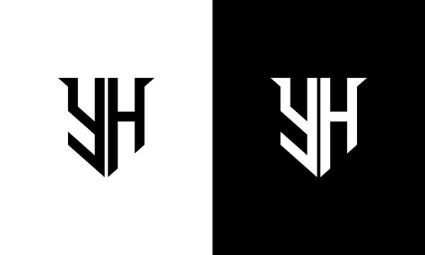 letter yh modern logo design