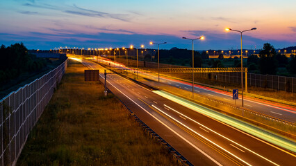 Obraz na płótnie Canvas lights of cars with night. long exposure
