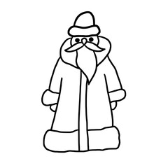 Christmas santa line art