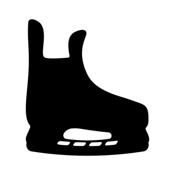 Black silhouette of winter hockey skates