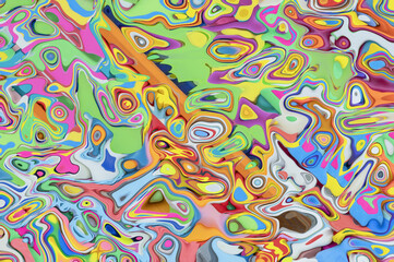 fractal distortion twisted lines illustration. Digital abstract striped ripples texture