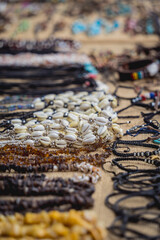 Obraz premium Many colorful bracelets from handcraft souvenirs shop