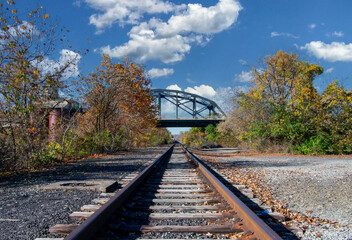 Abandoned Railroad Tracks Along Lehigh Canal in Bridge Bethlehem Pennsylvania