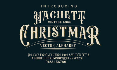 Vintage Victorian typeface decorative Font - obrazy, fototapety, plakaty