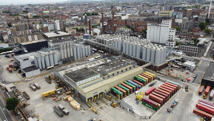  Guinness brewery Dublin Ireland drone aerial view - obrazy, fototapety, plakaty