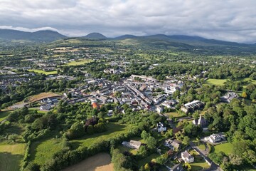 Fototapeta na wymiar Kenmare town centreCounty Kerry Ireland drone aerial view