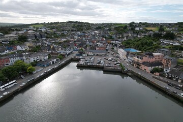 Kinsale town  and marrina county Cork Ireland drone aerial view ..