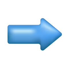 3D rendering blue arrow pointer icon minimalist style vector illustration