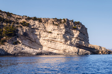 Fototapeta na wymiar Marathonisi island where the caretta sea turtle lays its eggs. Zakynthos, Greece