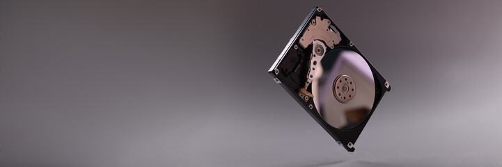 Computer hard disk drive with open cover