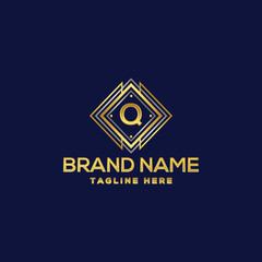 Naklejka premium Vector logo modern design which depicts the letter Q
