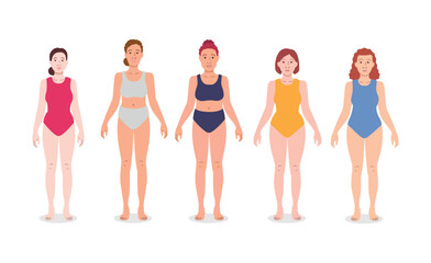 set of women in swimsuit | women model-sheet.