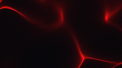 Mir red wave isolated on the black background. 4k wallpaper