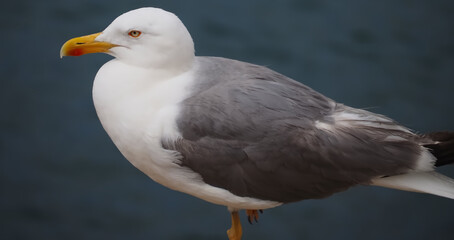 Portrait of a seagull herring gull Larus argentatus
