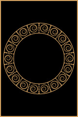 Cover for cards with a gold circular ancient pattern. Tarot vector illustration