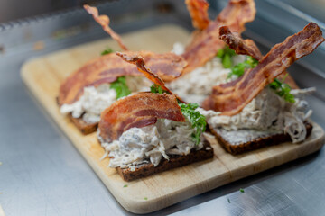 A sandwich. Big sandwich with meat.