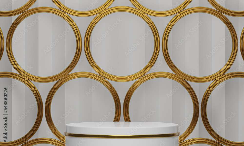 Poster 3d background products display podium scene. background 3d rendering with podium. stand to show cosmetic products. Stage showcase on pedestal display white studio. 3d rendering illustration