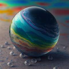 Colorful marble planet