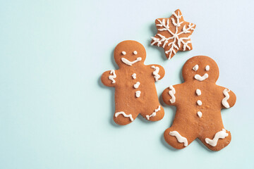 Obraz na płótnie Canvas ugly Gingerbread man Christmas and winter holidays