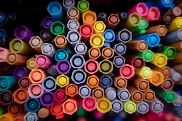 Background of lots assorted colorful marker pen set