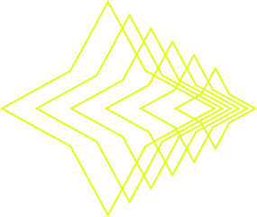 Acid rave big set. Psychedelic surrealistic line yellow element. Psychedelic trippy illustration  for music and another posters