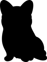 Simple Corgi Silhouette sitting in front view