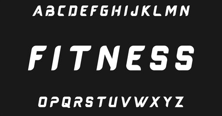 Fitness font, tech science font sports font alphabetic elegant design