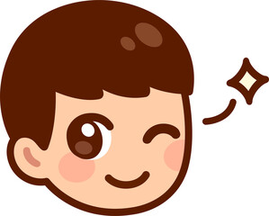 Cute anime boy winking