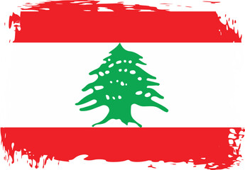 Grunge Lebanon flag.flag of Lebanon,banner vector illustration. Vector illustration eps10.