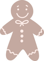 Illustration of a gingerbread man cookie. Cartoon style