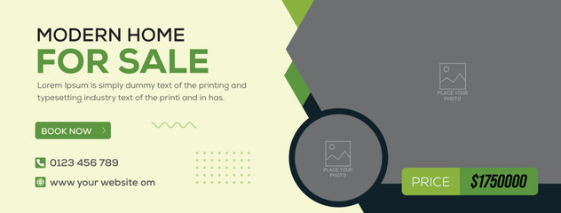 Real estate house property sale Facebook timeline cover business digital agency for social media template web ads