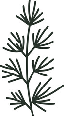 Fototapeta na wymiar Pine tree branch clipart illustration