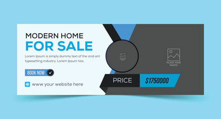Real estate house property sale Facebook timeline cover business digital agency for social media template web ads