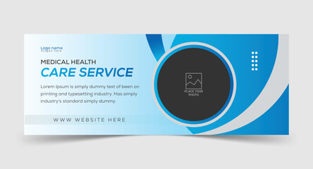 Healthcare and medical Facebook cover social media photo web banner template design premium vector