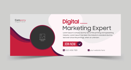 Corporate business digital marketing social media Facebook cover and email footer banner template design